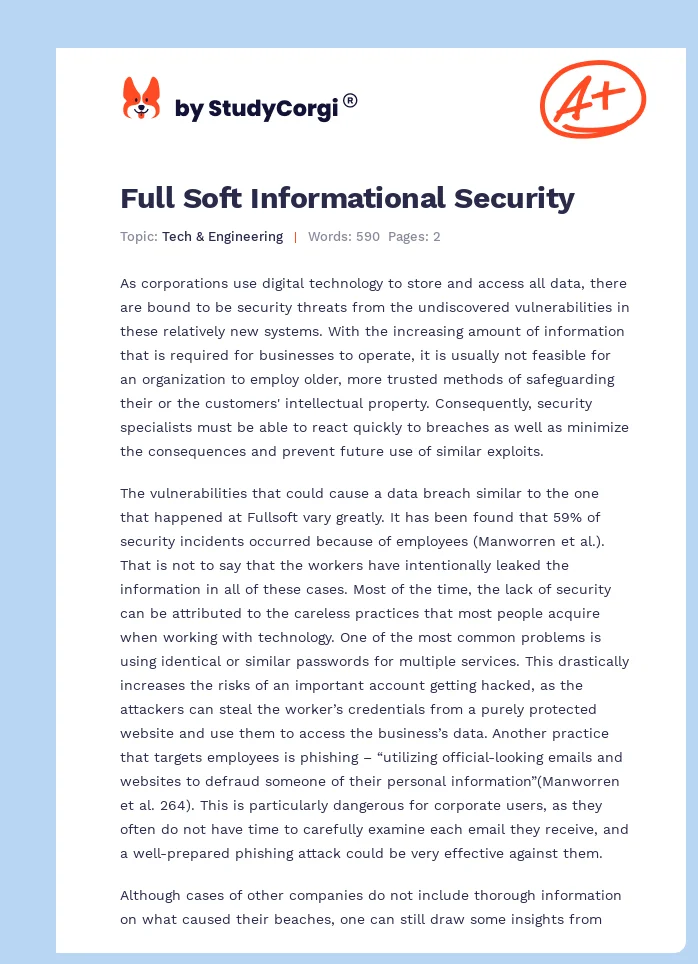 Full Soft Informational Security. Page 1