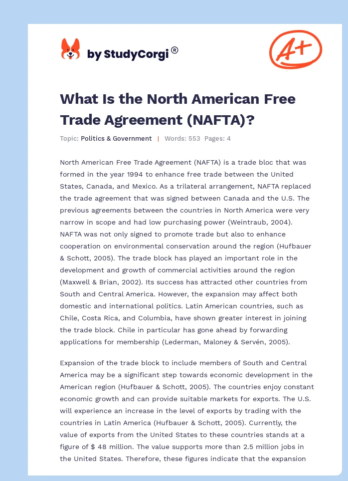 What Is the North American Free Trade Agreement (NAFTA)?. Page 1