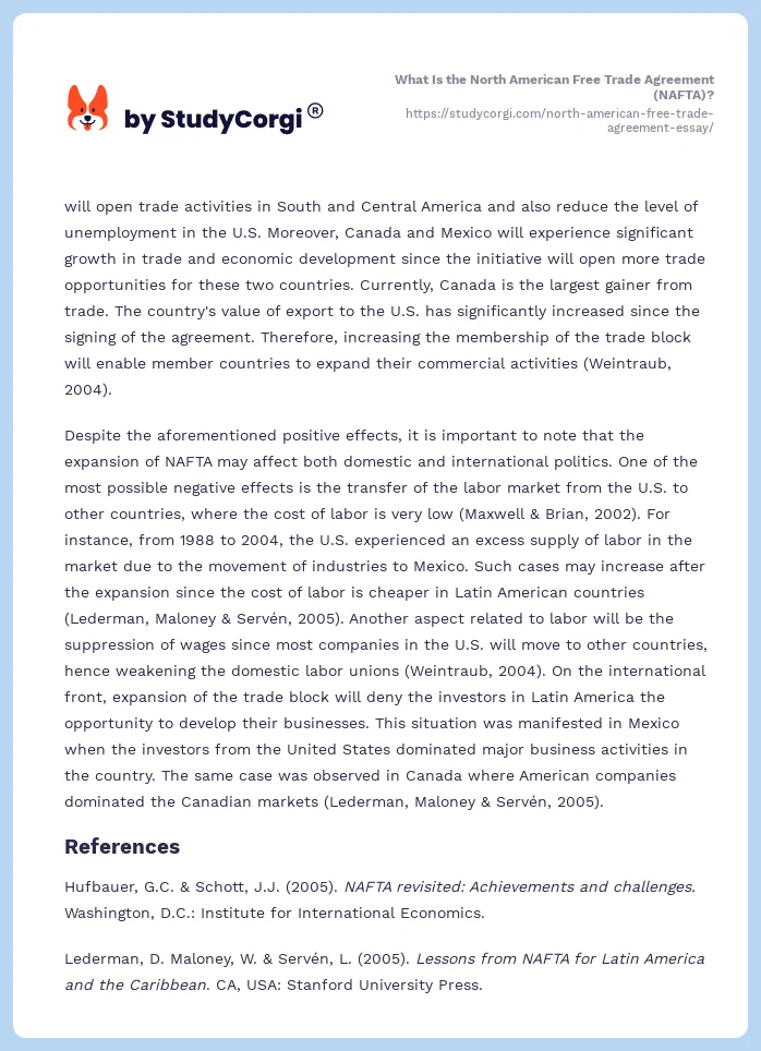 What Is the North American Free Trade Agreement (NAFTA)?. Page 2
