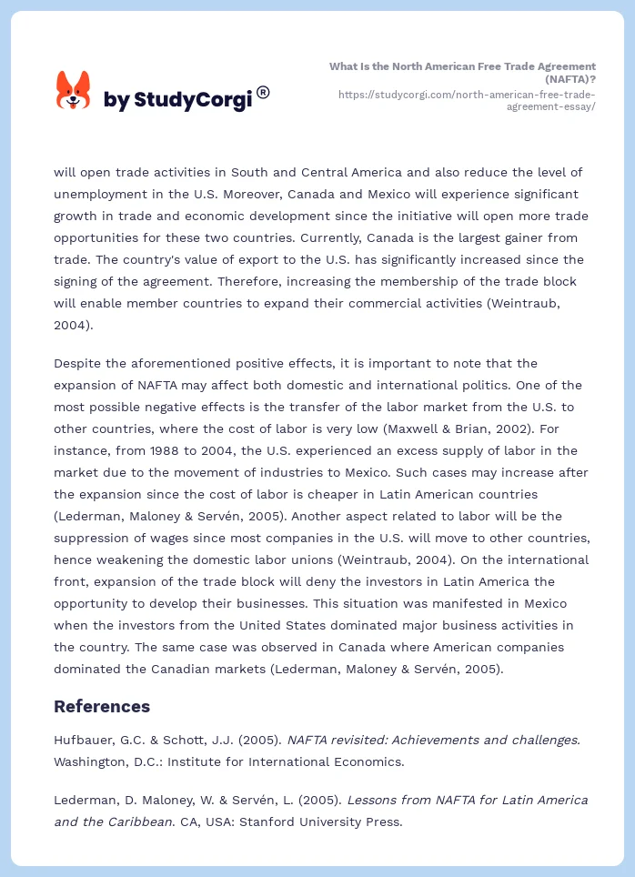  What Is The North American Free Trade Agreement NAFTA Free Essay 