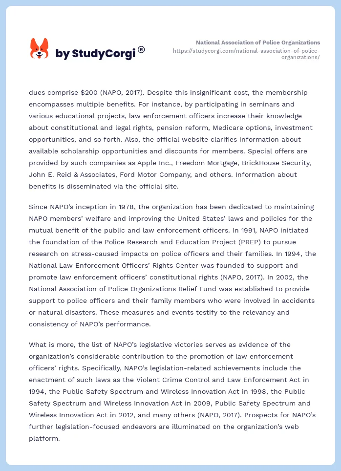 National Association of Police Organizations. Page 2