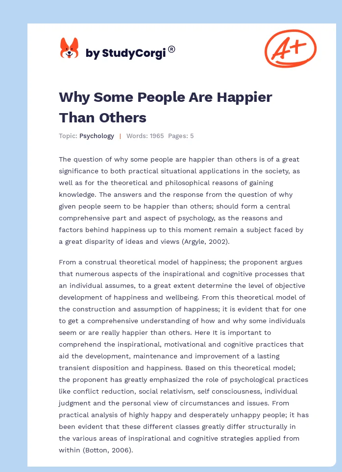 Why Some People Are Happier Than Others. Page 1