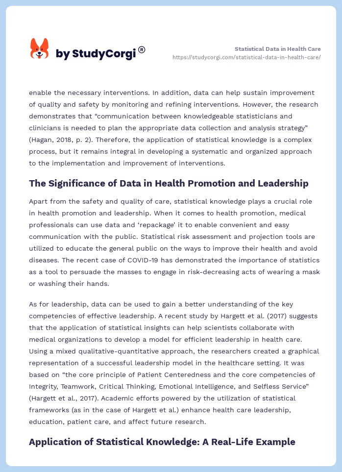Statistical Data in Health Care. Page 2