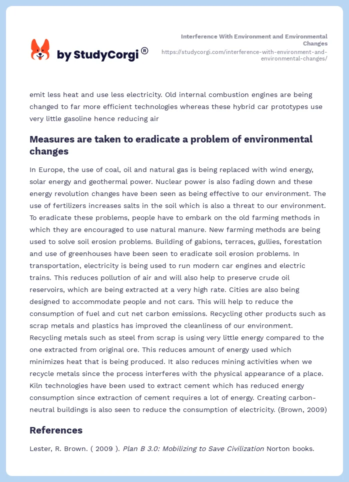 Interference With Environment and Environmental Changes. Page 2