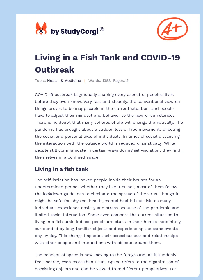 Living in a Fish Tank and COVID-19 Outbreak. Page 1
