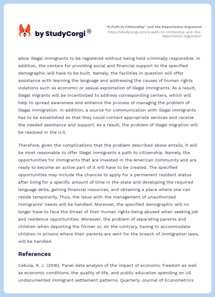 “A Path to Citizenship” and the Deportation Argument. Page 2