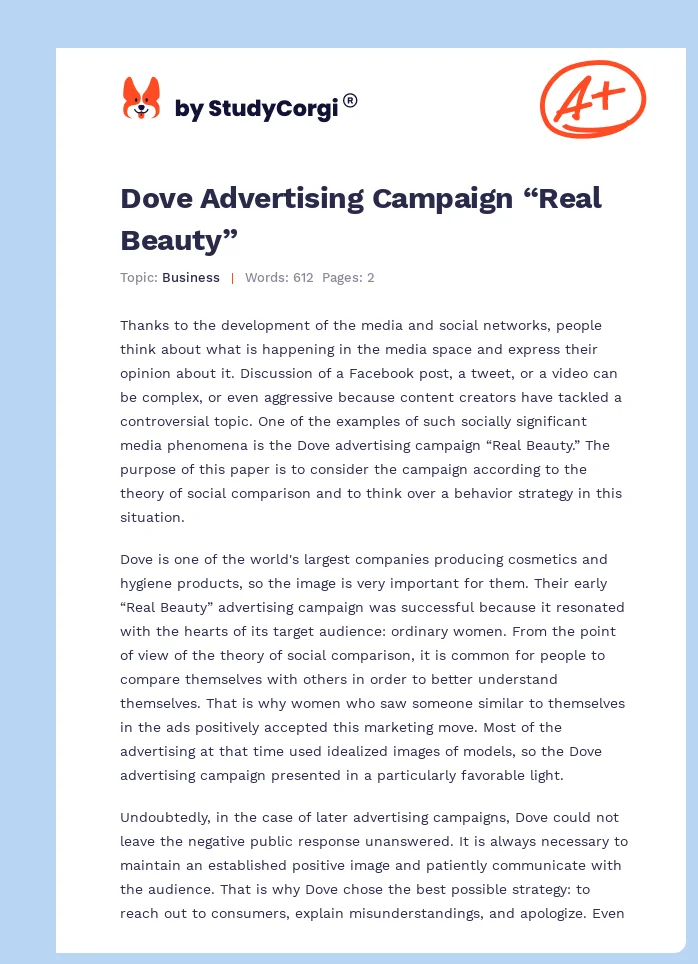 Dove Advertising Campaign “Real Beauty”. Page 1