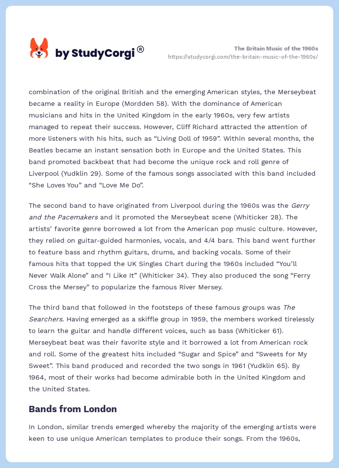 The Britain Music of the 1960s. Page 2