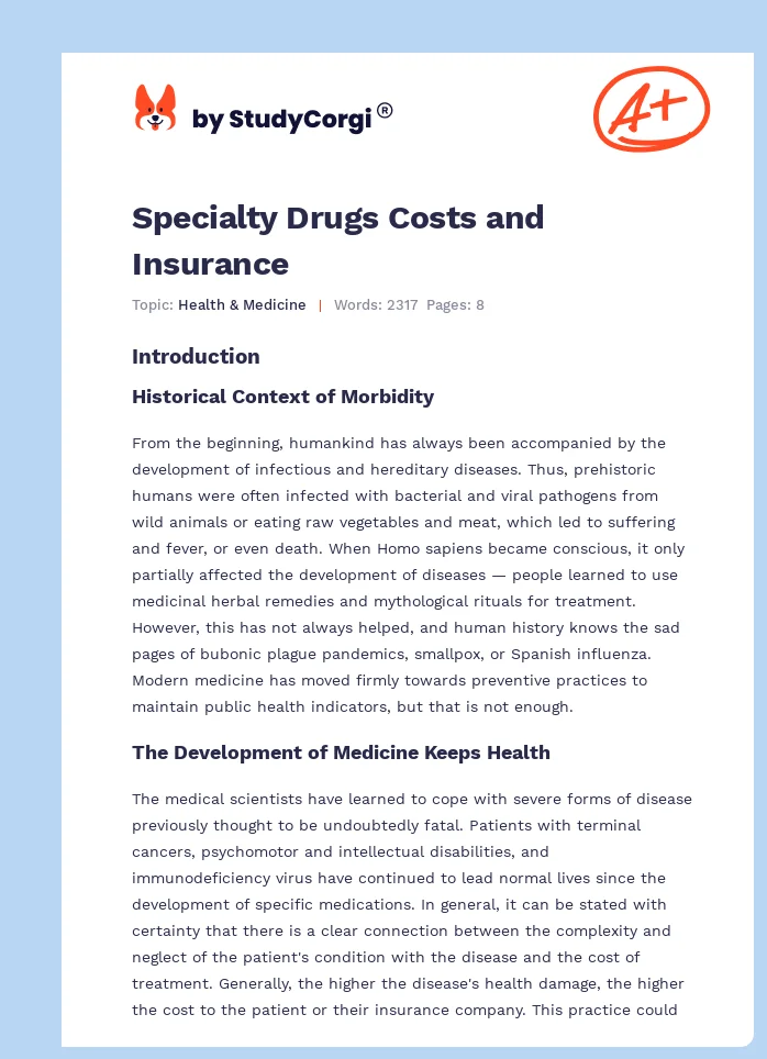 Specialty Drugs Costs and Insurance. Page 1