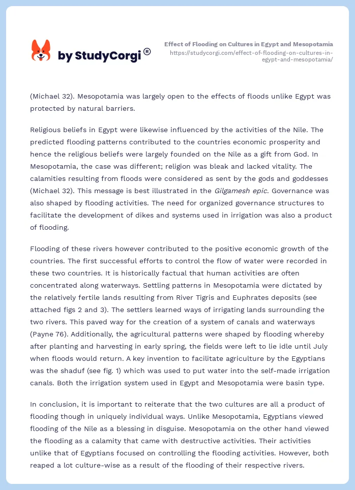 Effect of Flooding on Cultures in Egypt and Mesopotamia. Page 2
