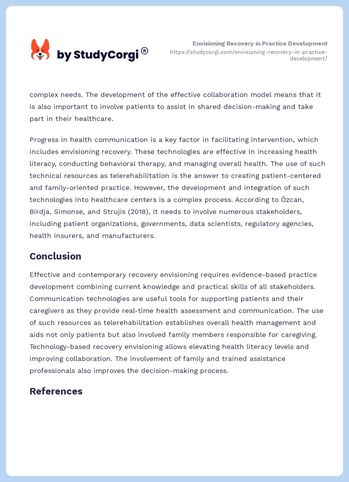 Envisioning Recovery in Practice Development. Page 2