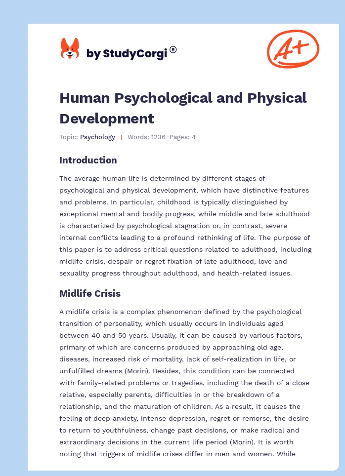 Human Psychological and Physical Development. Page 1