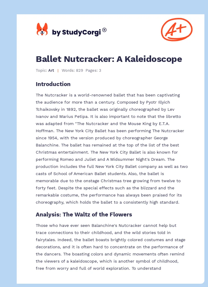 Ballet Nutcracker: A Kaleidoscope. Page 1