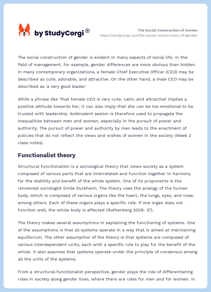 The Social Construction of Gender. Page 2