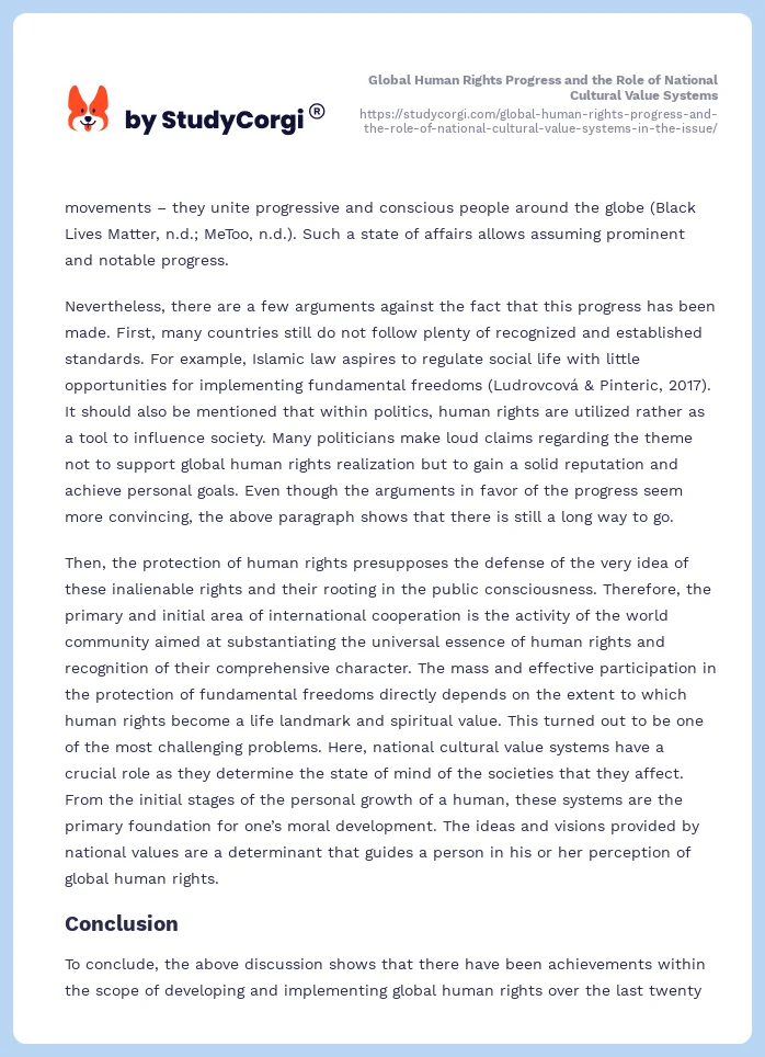 Global Human Rights Progress and the Role of National Cultural Value Systems. Page 2