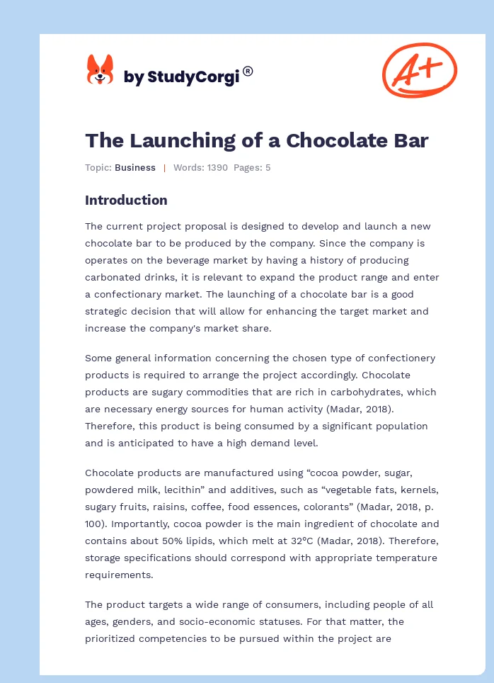 The Launching of a Chocolate Bar. Page 1