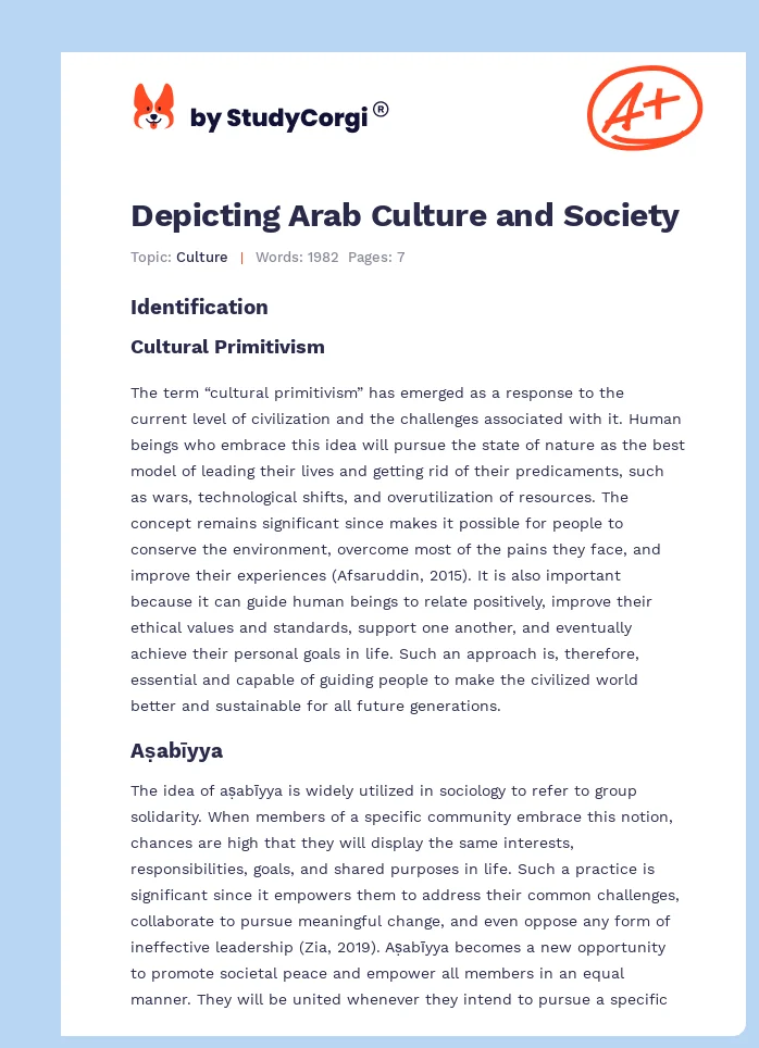 Depicting Arab Culture and Society. Page 1