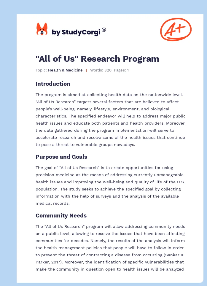 "All of Us" Research Program. Page 1