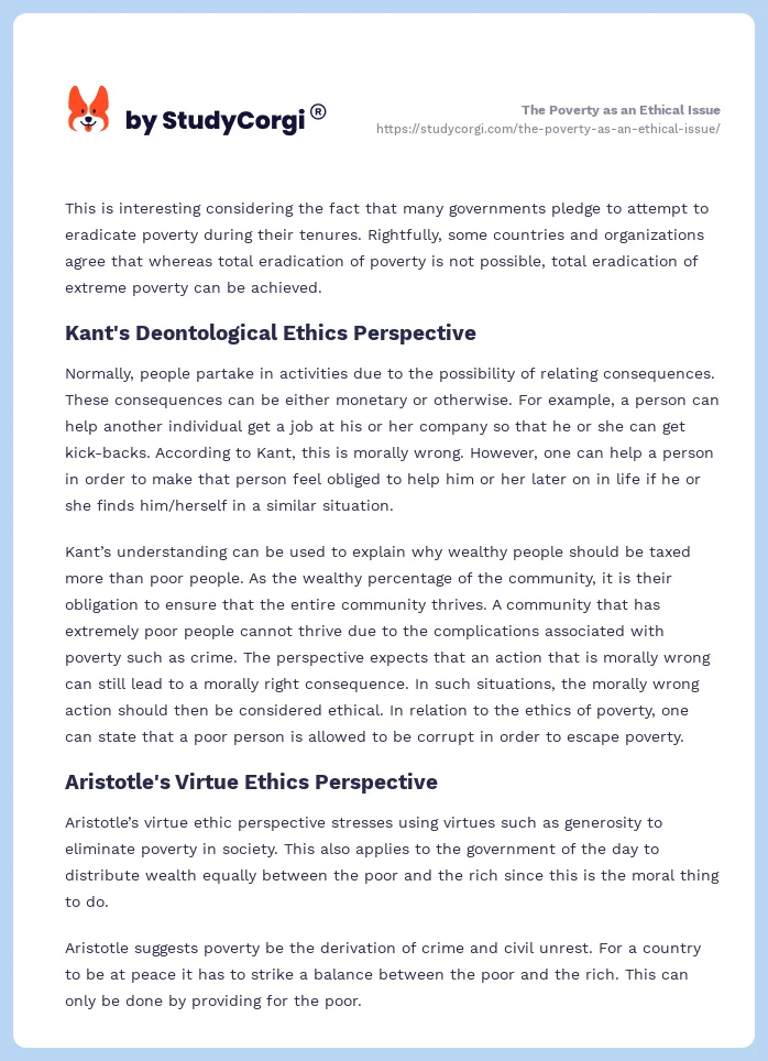 The Poverty as an Ethical Issue. Page 2