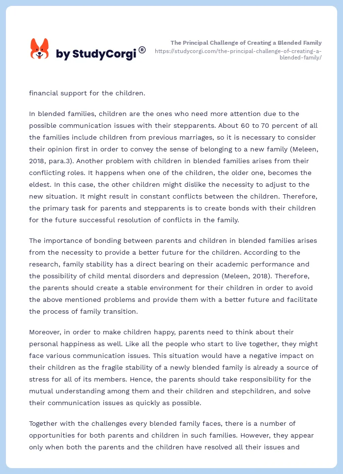 The Principal Challenge of Creating a Blended Family. Page 2