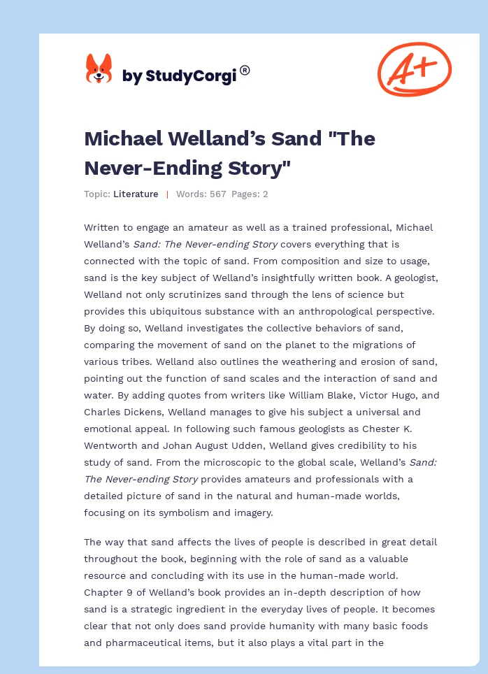 Michael Welland’s Sand "The Never-Ending Story". Page 1