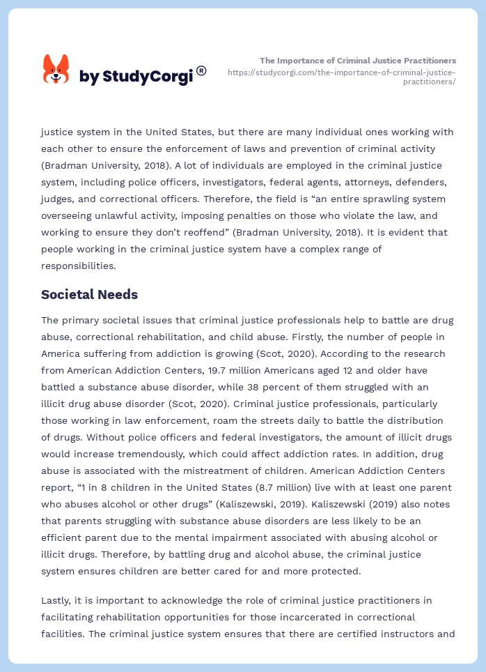 The Importance of Criminal Justice Practitioners. Page 2