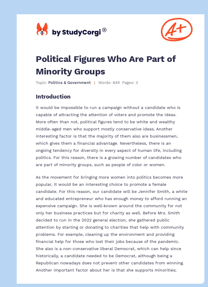 Political Figures Who Are Part of Minority Groups. Page 1
