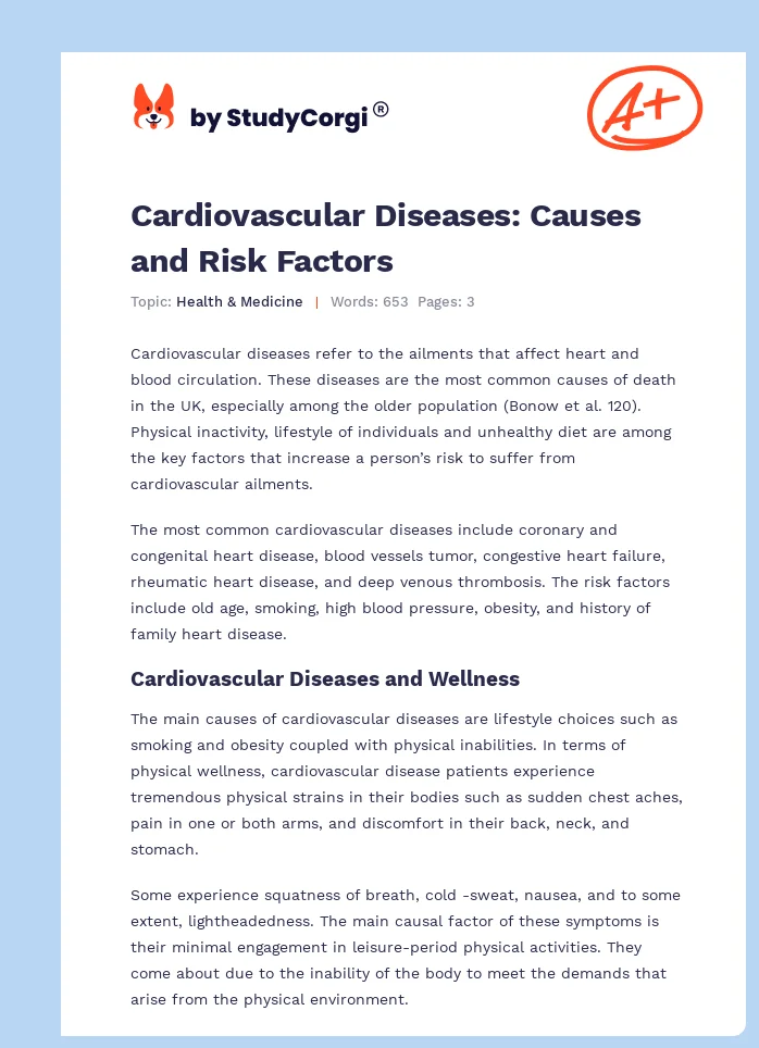 Cardiovascular Diseases: Causes and Risk Factors. Page 1