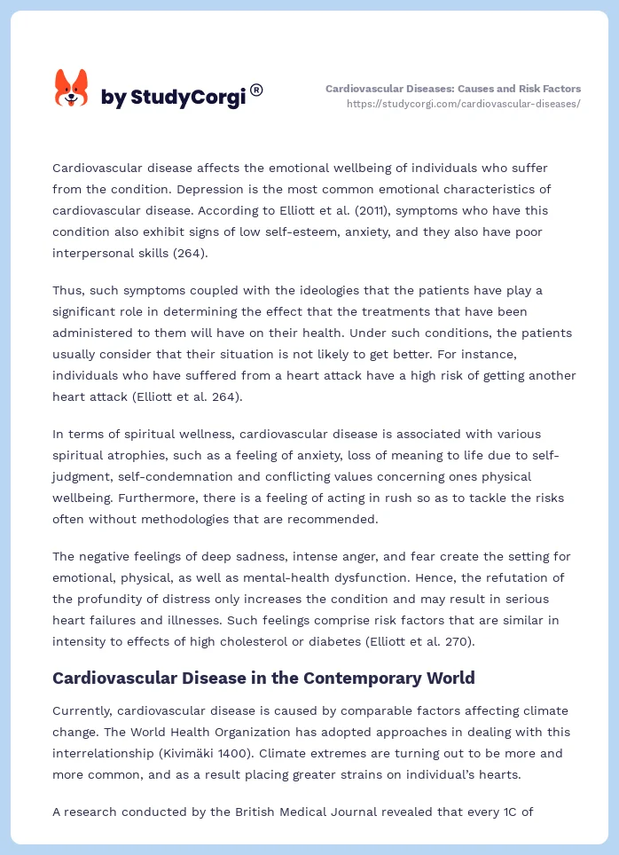 cardiovascular disease essay example
