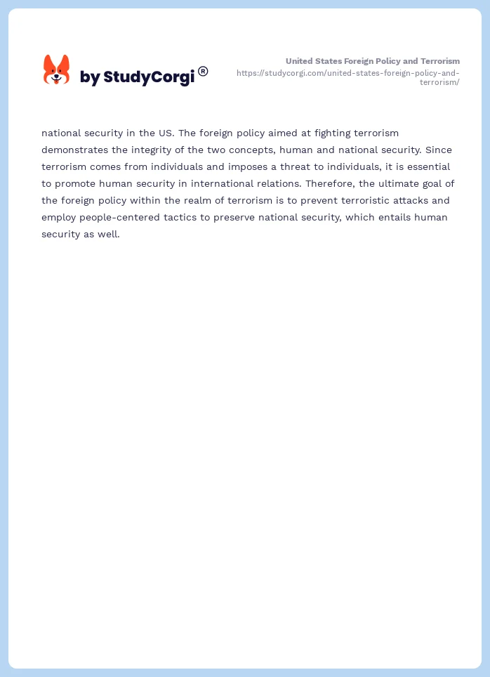 United States Foreign Policy and Terrorism. Page 2