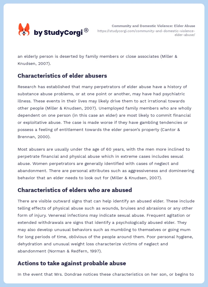 Community and Domestic Violence: Elder Abuse. Page 2