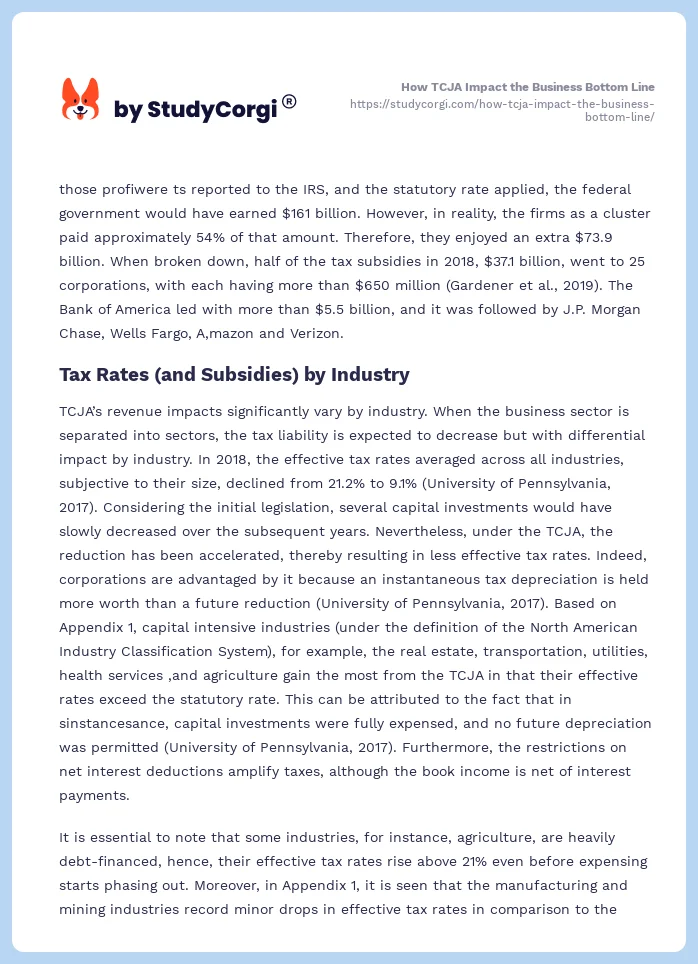 How TCJA Impact the Business Bottom Line. Page 2