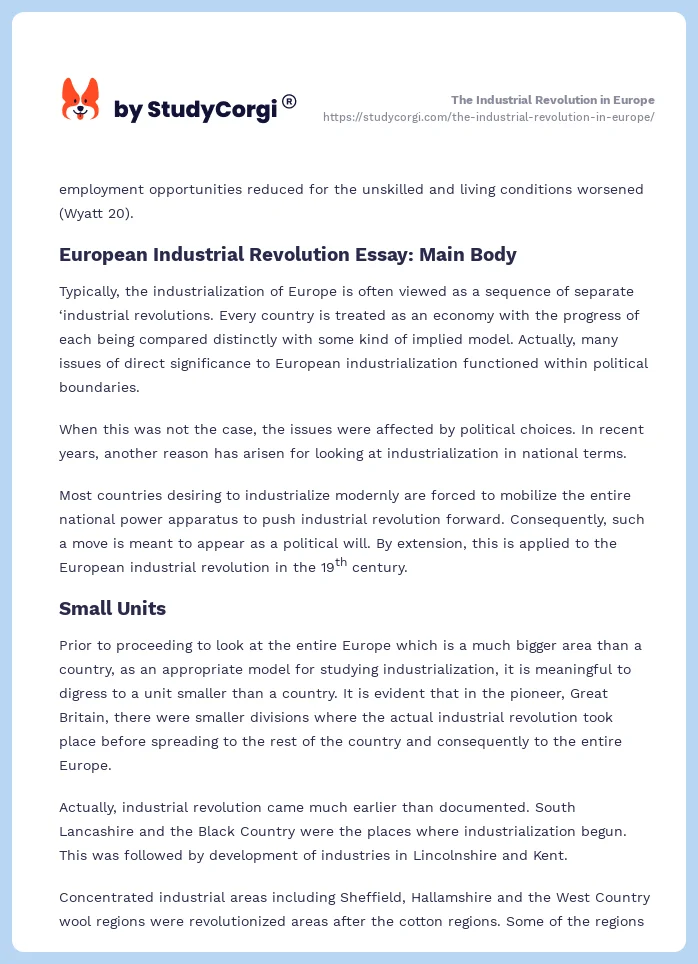 The Industrial Revolution in Europe. Page 2