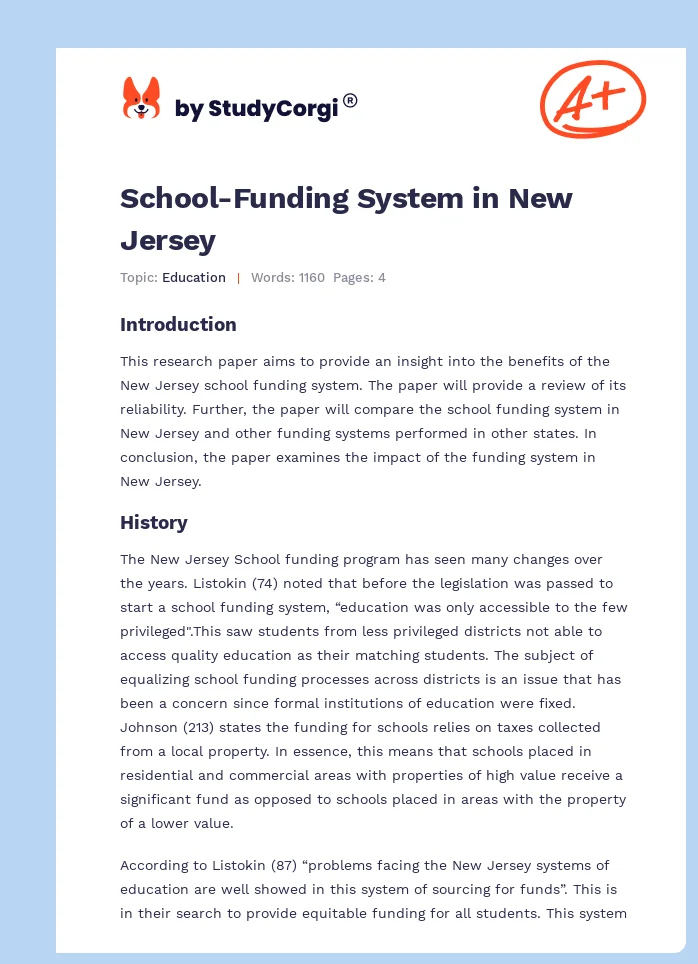 School-Funding System in New Jersey. Page 1