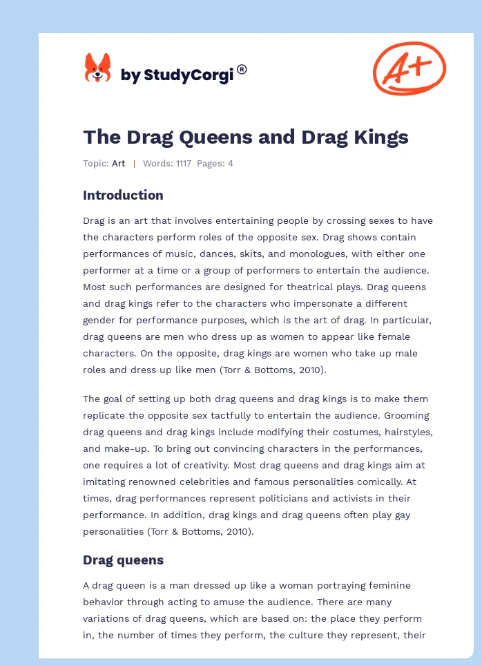 The Drag Queens and Drag Kings. Page 1