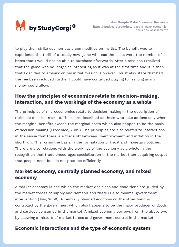 How People Make Economic Decisions. Page 2