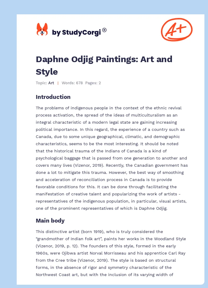 Daphne Odjig Paintings: Art and Style. Page 1