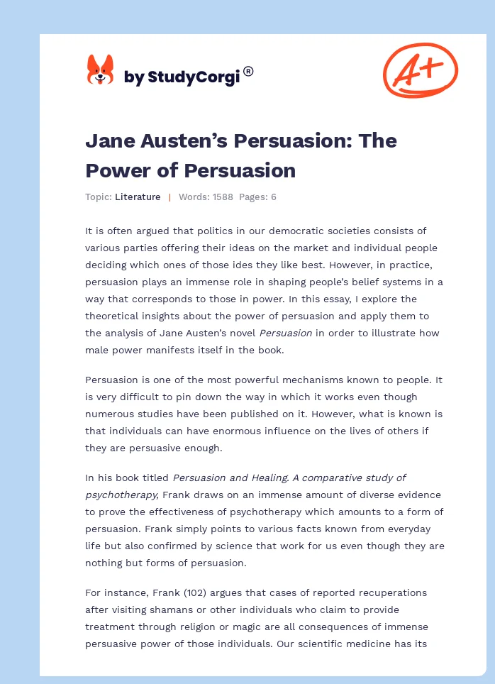 Jane Austen’s Persuasion: The Power of Persuasion. Page 1