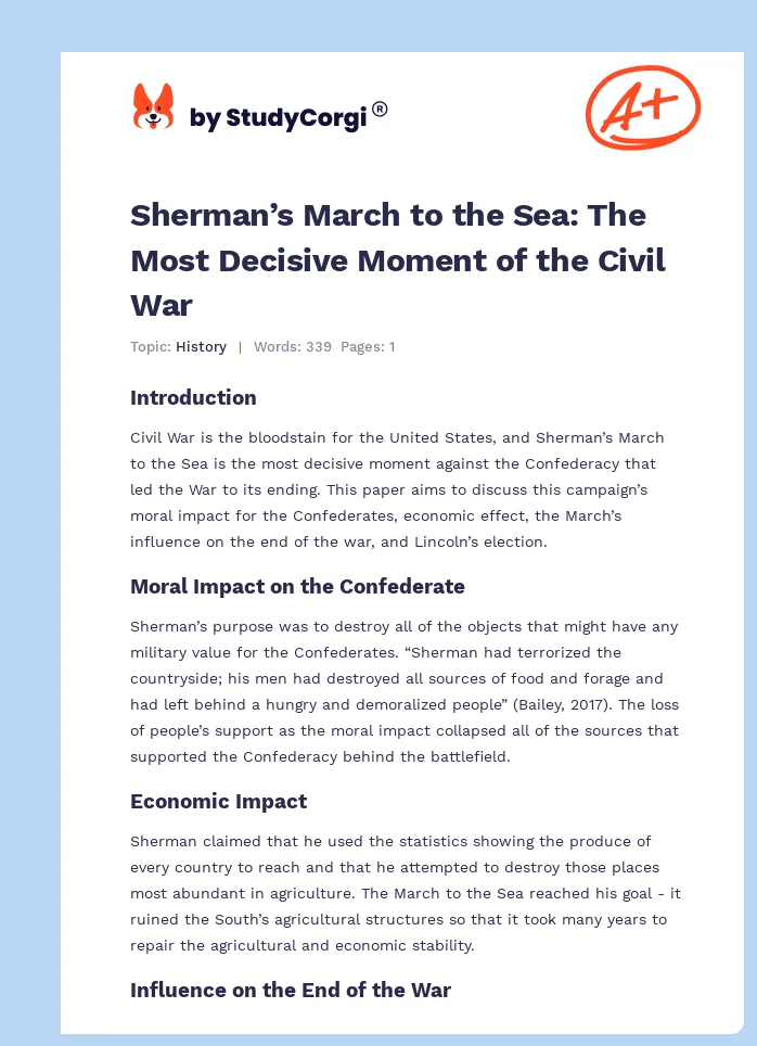 Sherman’s March to the Sea: The Most Decisive Moment of the Civil War. Page 1