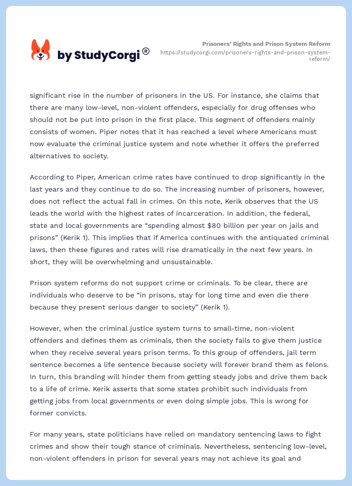 Prisoners’ Rights and Prison System Reform. Page 2