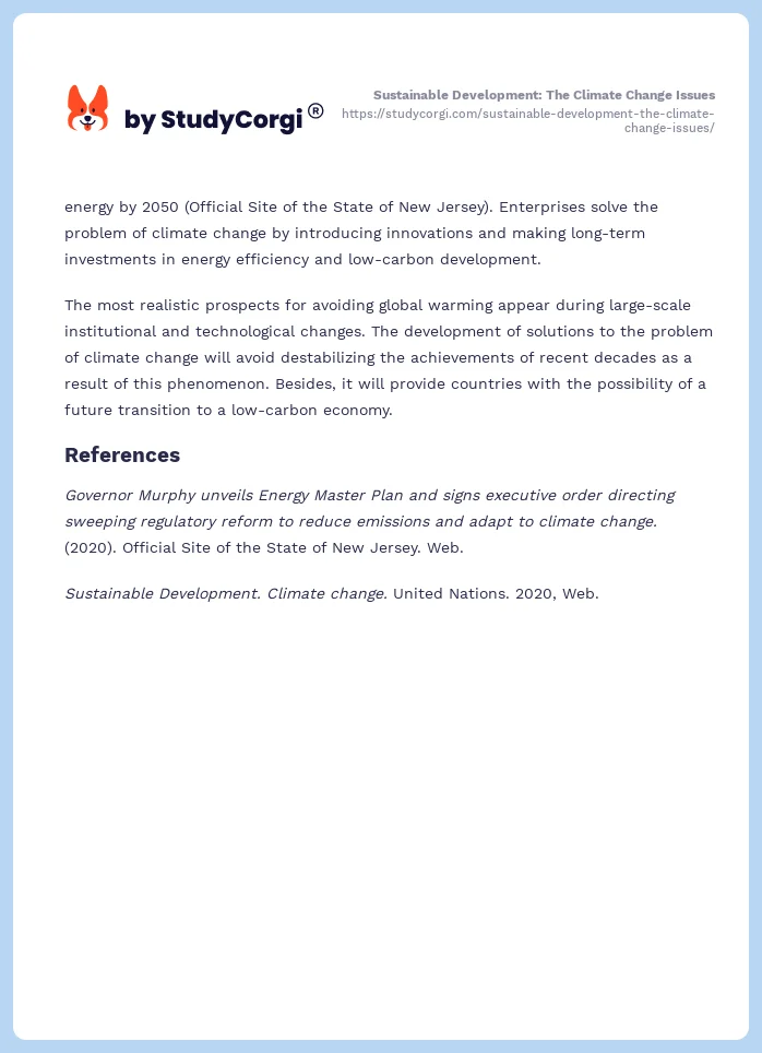 Sustainable Development: The Climate Change Issues. Page 2