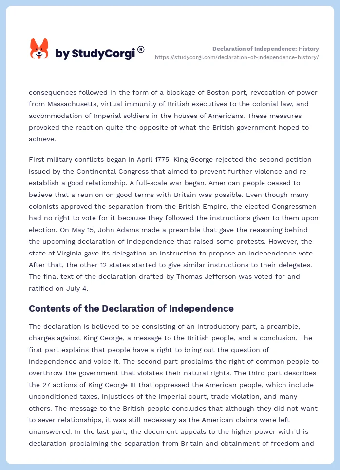 Declaration of Independence: History. Page 2