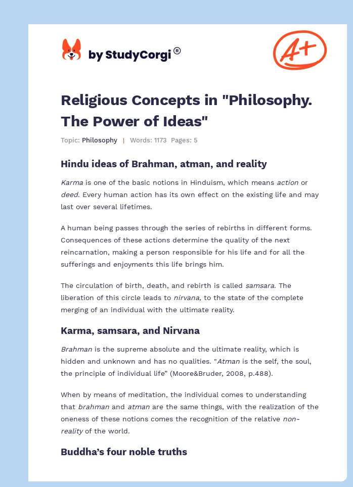 Religious Concepts in "Philosophy. The Power of Ideas". Page 1