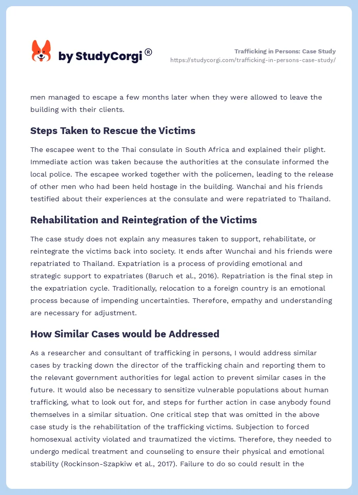 Trafficking in Persons: Case Study. Page 2