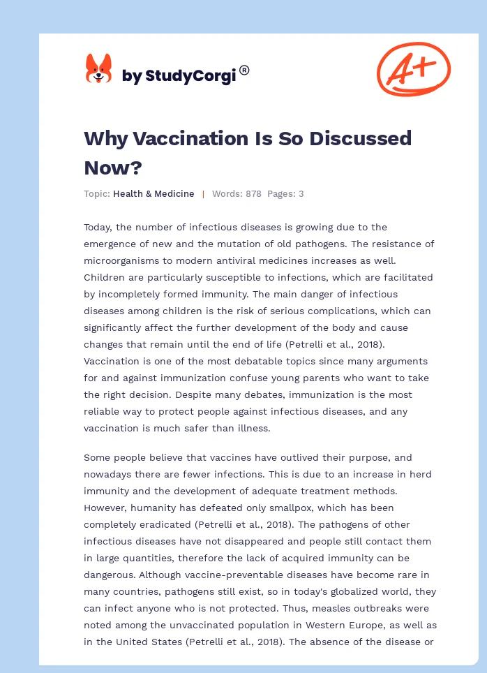 Why Vaccination Is So Discussed Now?. Page 1