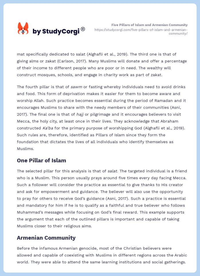 Five Pillars of Islam and Armenian Community. Page 2