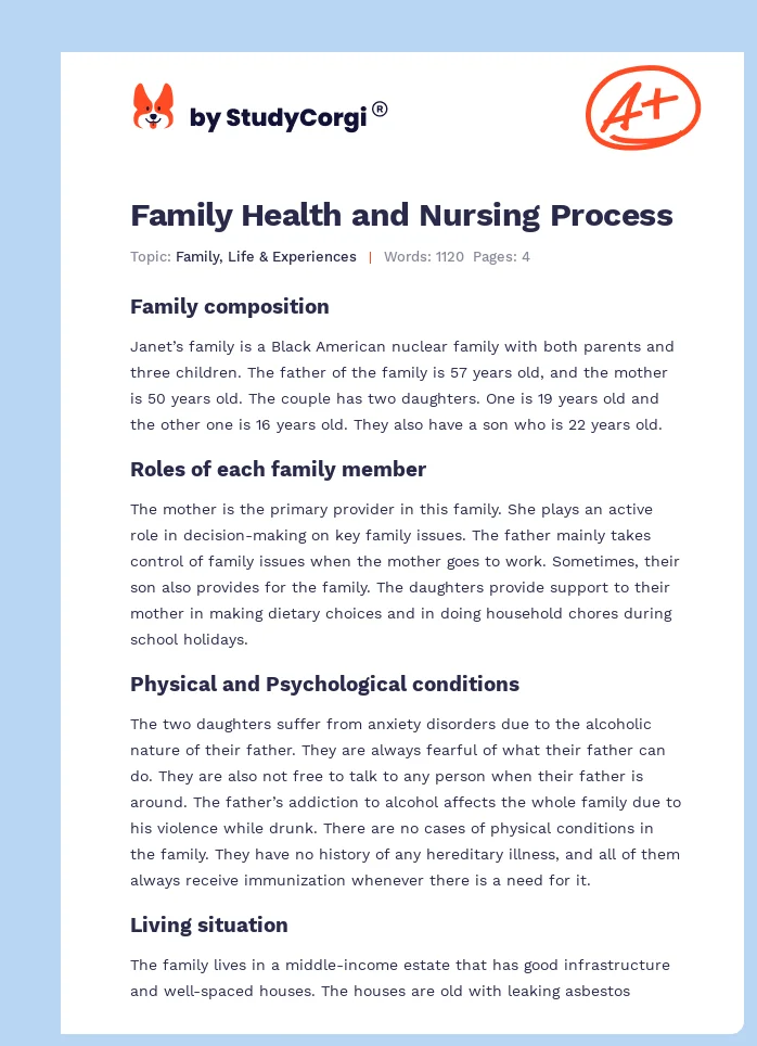 Family Health and Nursing Process. Page 1