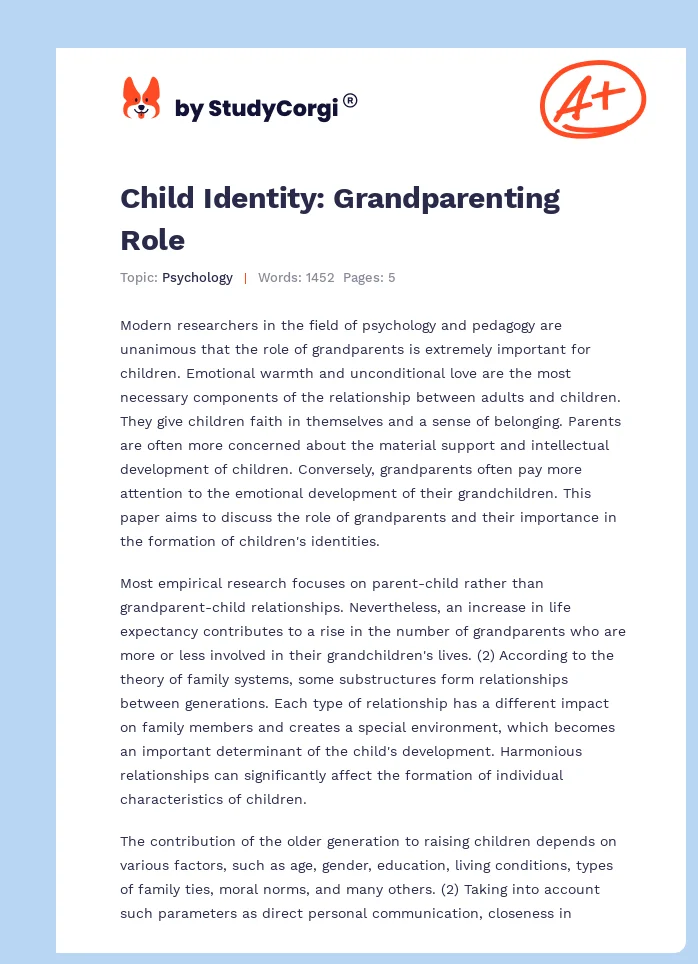 Child Identity: Grandparenting Role. Page 1