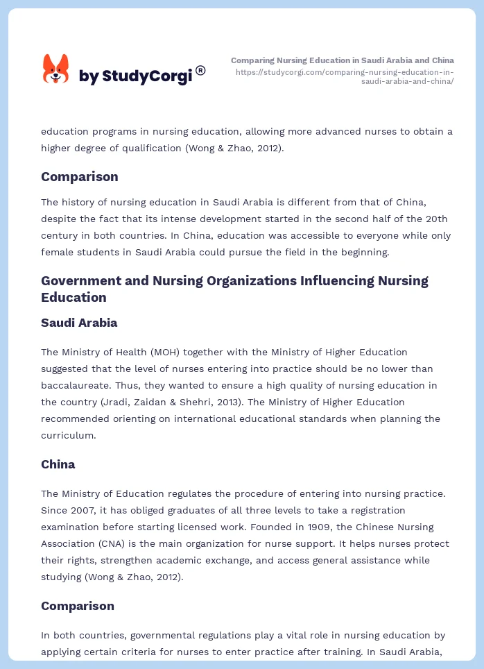 Comparing Nursing Education in Saudi Arabia and China. Page 2