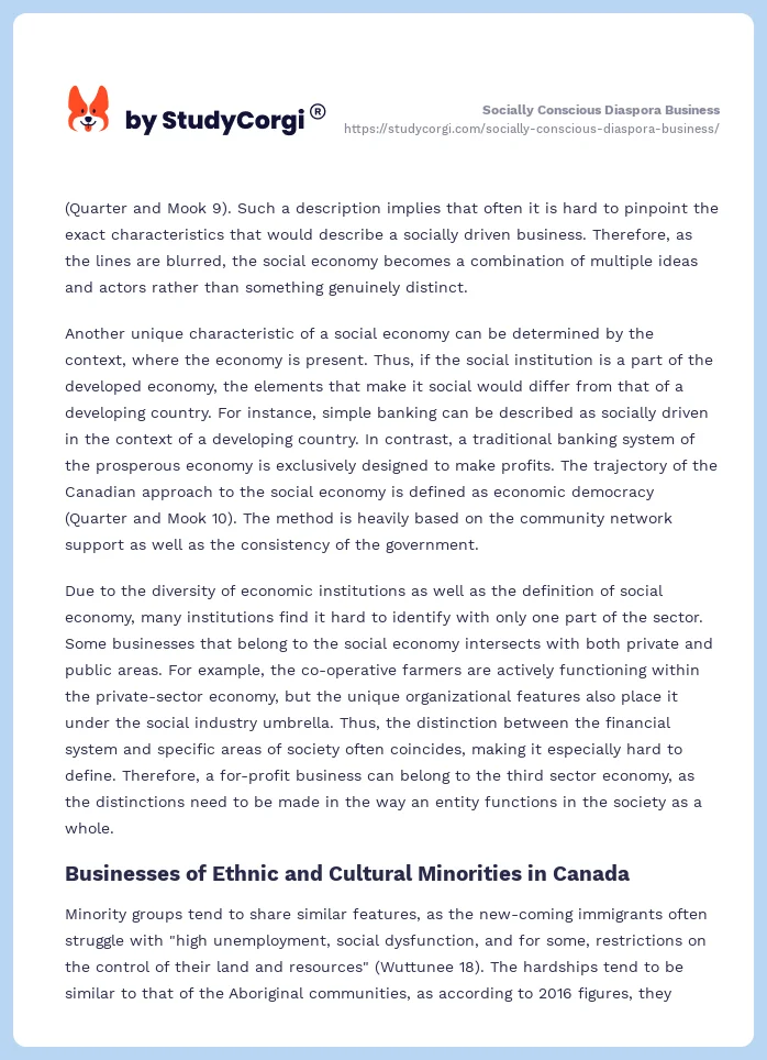 Socially Conscious Diaspora Business. Page 2